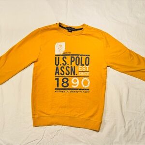 U.S. Polo Assn. Yellow Graphic Crewneck Sweater
